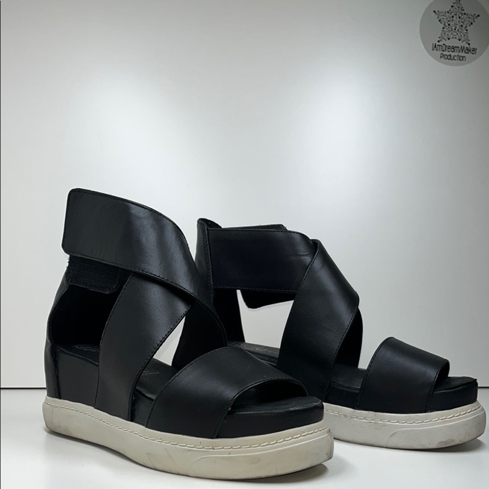 Jeffery Campbell  Black Wedge Sandals